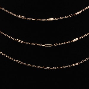 3 Feet, Thin Rose Gold Chain Choker Necklace Delicate Chain Real Rose Gold Plated Bar Chain, CH10-R-06C