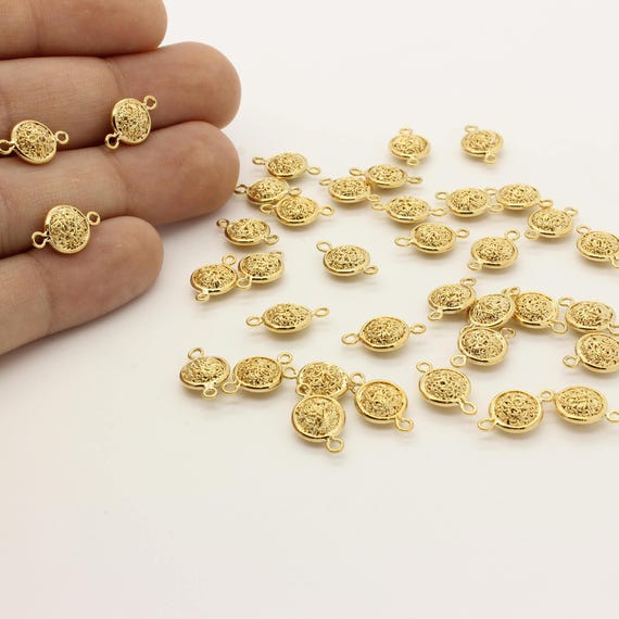 16K Gold Plated Brass Connectors: Jewelry Supply (5 Pcs/Pkg)