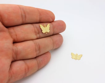 16K Gold Butterfly Connector Charms: Gold Plated Jewelry Making (2 Pcs)