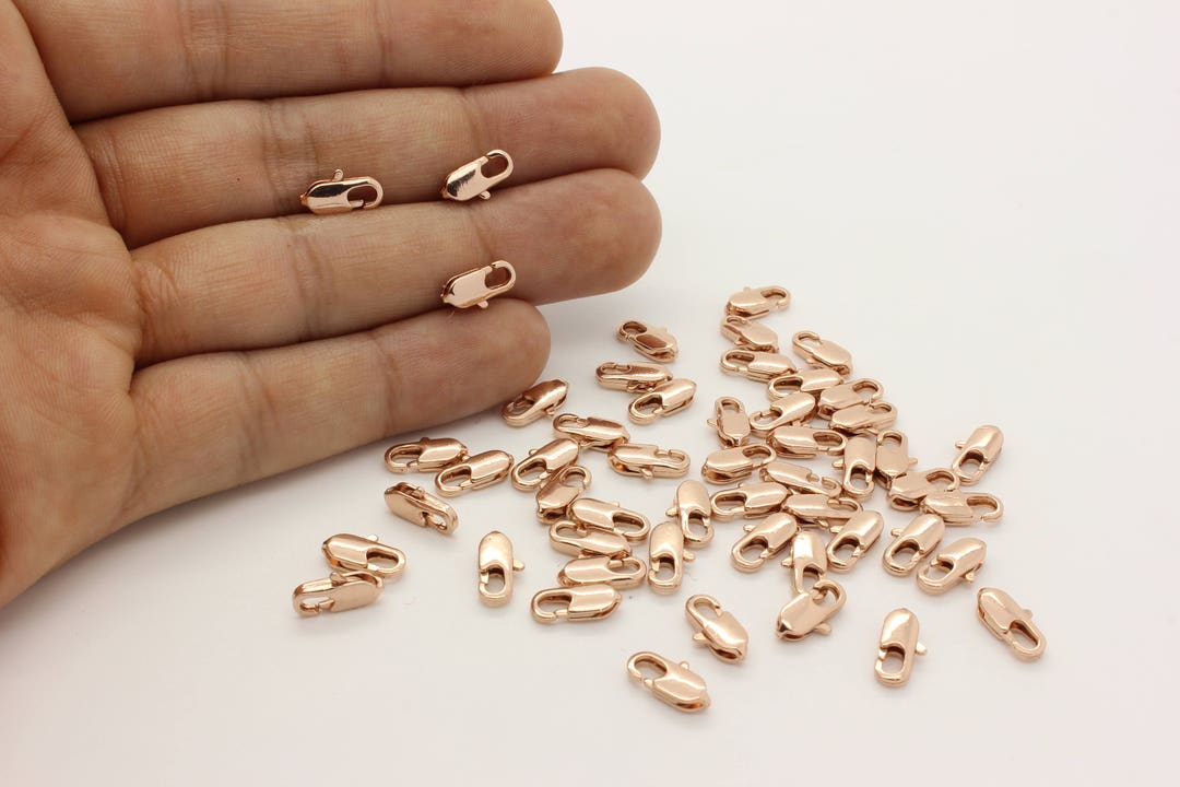 10 Pcs Rose Gold Lobster Claw Clasp Real Rose Gold Plated Etsy