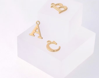 5 Pcs 16k Gold Initial Charms: Personalized Alphabet Pendants