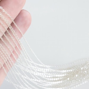 10 Sterling Silver Necklace Chains – 925 Silver Cable Chain, Finished Necklaces for Jewelry Making