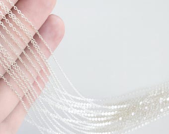 10 Sterling Silver Necklace Chains – 925 Silver Cable Chain, Finished Necklaces for Jewelry Making