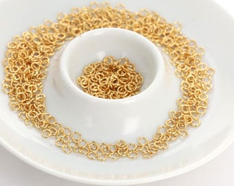 16K Gold Jump Rings 0.7×4mm – 21 Gauge, 50g Bulk Supply