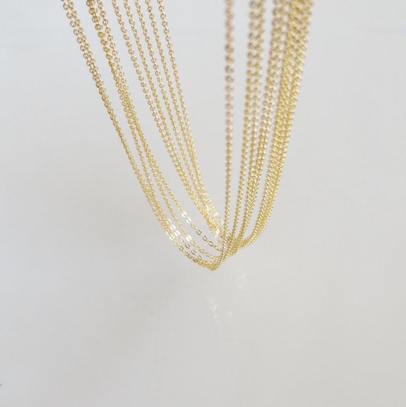 10 Pcs Gold Cable Chain Beads 16K Gold 