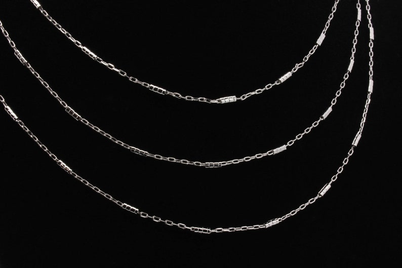 Oval Silver Chain with Bars