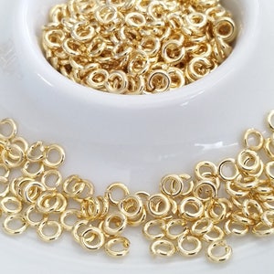 Jumpring, 16K Gold Plated, 4mm Round, 18 Gauge, 1 x 4mm, Nickel and Lead Free, Environment Friendly, 50gram