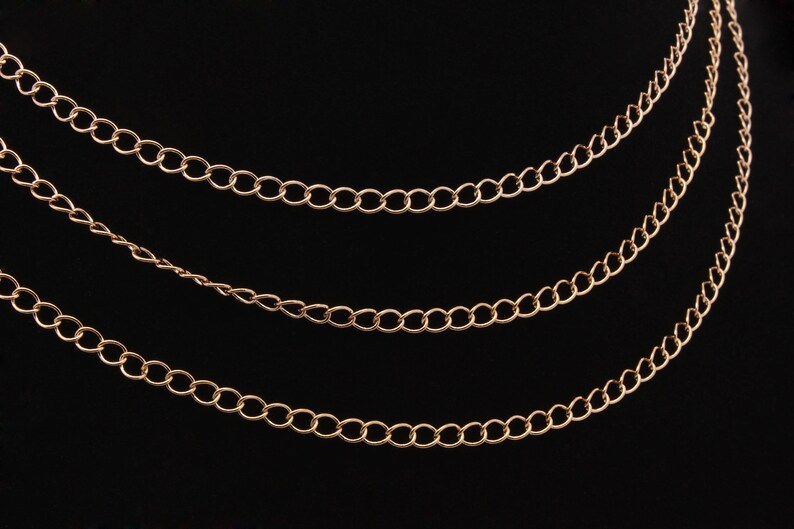 Extender Chain Real Rose Gold Plated Oval Extender Chain Etsy