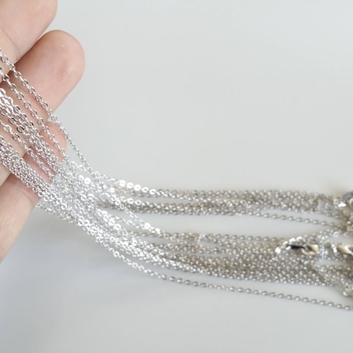 10 Rhodium Necklace Chain Diamond Cut Chain Wholesale Chain Etsy