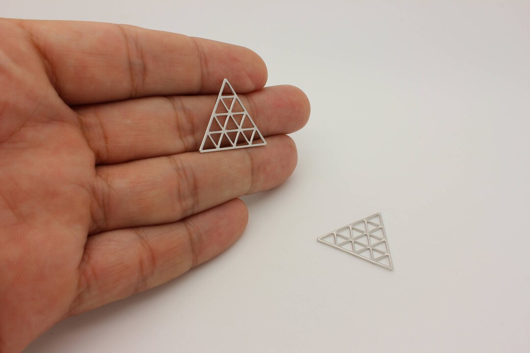 Real Rhodium Plated Triangle Connector Brass Triangle - Etsy