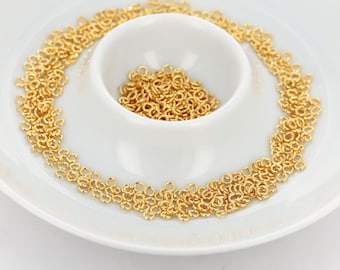 16K Gold Jump Rings 0.7×3mm – 21 Gauge, 50g Bulk Supply