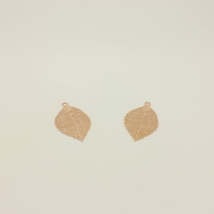 2 Pcs, Rose Gold Leaf Earrings Pendant Leaf Skeleton Earring Rose Gold Leaf Charm Earring DIY Making Supplies, 11R2-23R-13C