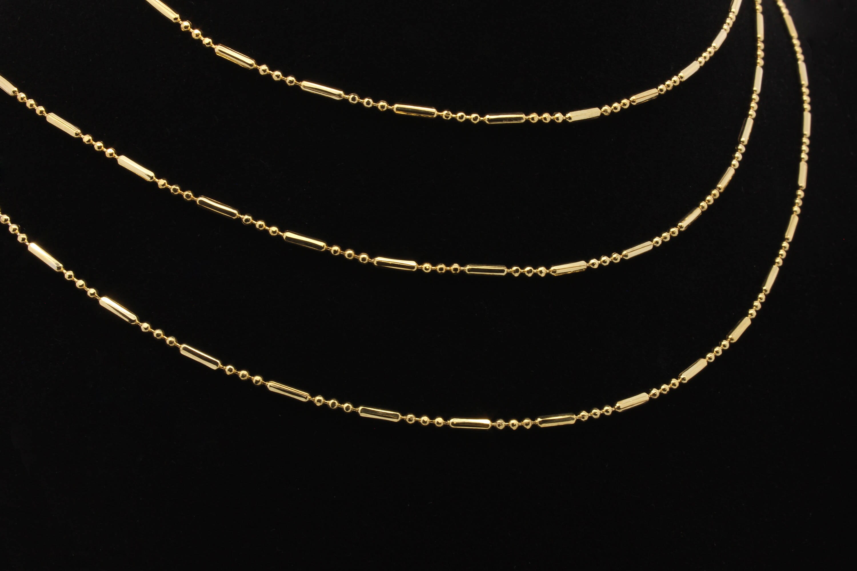 Gold Ball Bar Chain Ball Bar Chain Bulk Real 16K Gold Plated Etsy