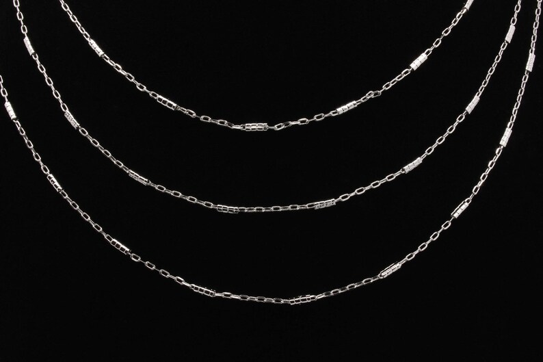 Oval Silver Chain with Bars
