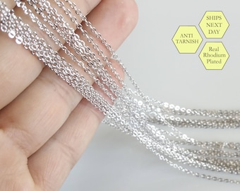 10 Pcs Silver Box Necklace Chain, Silver Necklace, Wholesale Chain, Beads Chain, Jewelry Supplies, Rolo Bulk Chain, Craft Supplies 2CH-SP-10