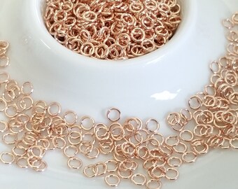 Jumpring,Rose Gold Plated, 3.5mm Round, approx. 23 Gauge, 0.6 x 3.5mm, Nickel and Lead Free, Environment Friendly, 50gram