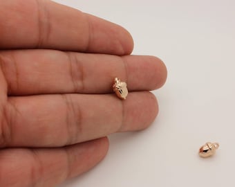 Rose Gold Acorn Charm: (1 Pc) Tiny Nature Pendant, Jewelry Supplies