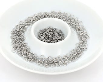 Rhodium Biegeringe 0.6×4 mm - 23 Gauge, 50g Meterware
