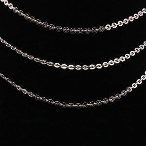 3 pies, gargantilla de cadena chapada en rodio real cadena de plata larga pulsera a granel cadena joyería haciendo cuentas de cadena, CH11-S-06C