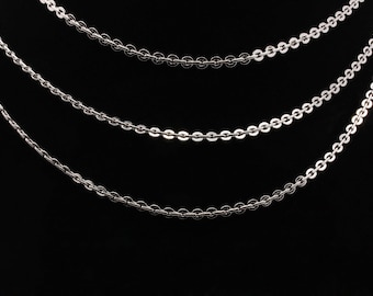 3 fot rodiumpläterad kedja, silverhalsband armband smyckestillverkning
