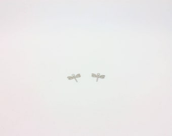 2 Libelle Charms rhodiniert: Messing Schmuck Component (11 x 11 mm)