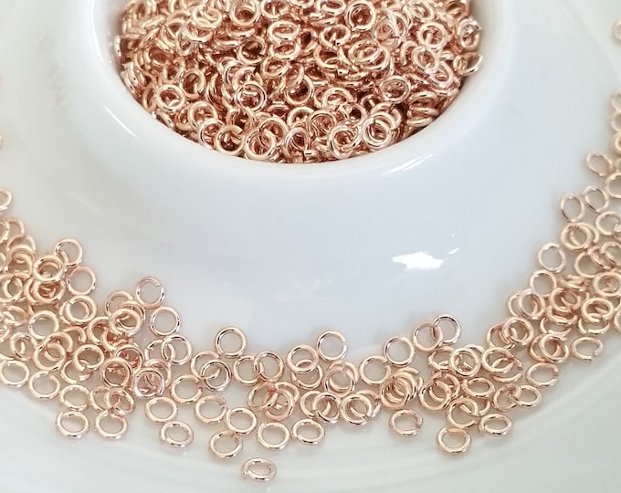 Rose Gold Jump Rings Rose Gold Findings 3mm Round 24 Gauge Etsy
