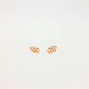Rose Gold Filigree Fan Charm: Jewelry Connector Pendants (2 Pcs)