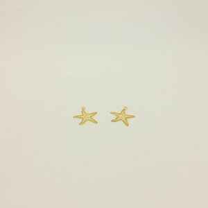 16K Gold Plated Starfish Charm: Beach Jewelry Pendant (2 Pcs)
