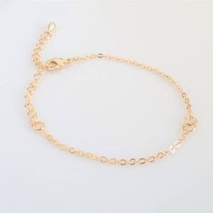 16K Gold Plated Bracelet Chain with Lobster Clasp - 7 Inch, 10 Pcs
