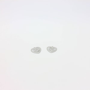 Rhodium Plated Heart Charm: Dainty Earring Pendant (2 Pcs) DIY Jewelry Supplies