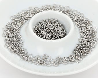 Rhodium Jump Rings 0.7×4mm – 21 Gauge, 50g Bulk Supply