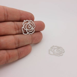 2 Rhodinierte Rose Verbinder Charms: Messing Schmuck Lieferungen
