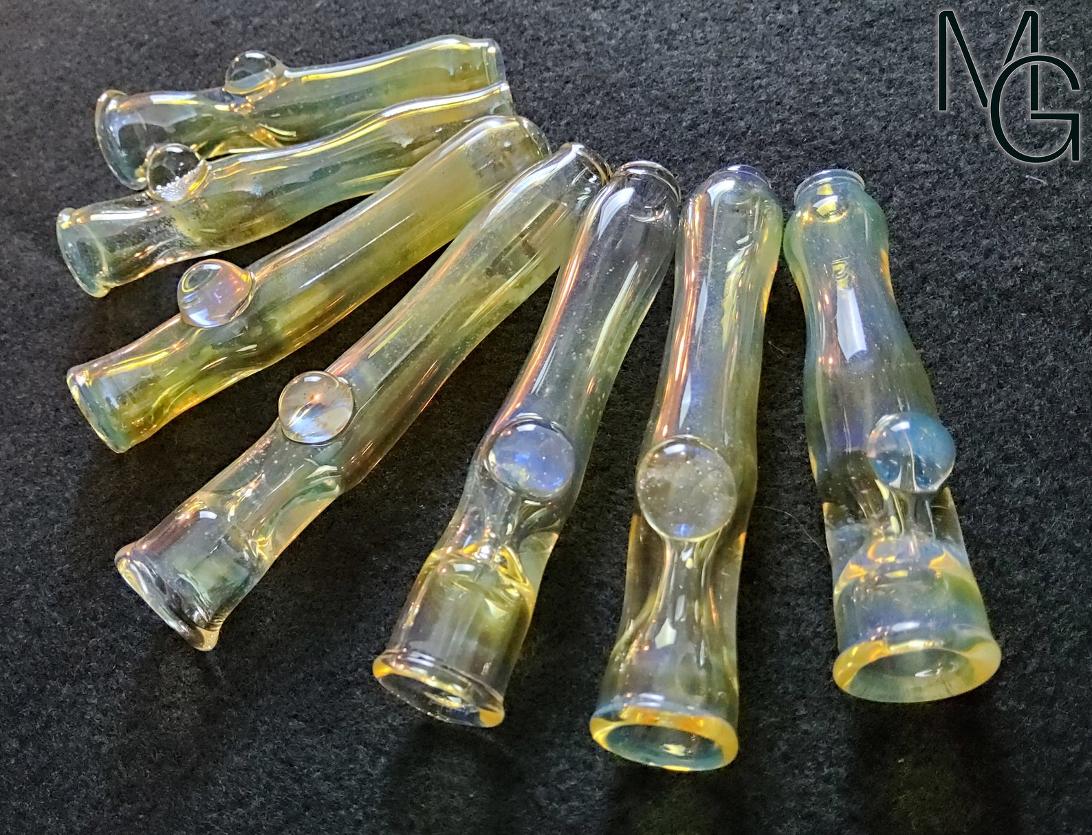 Color Changing Glass Chillum Pipe Silver Fumed Handmade Etsy