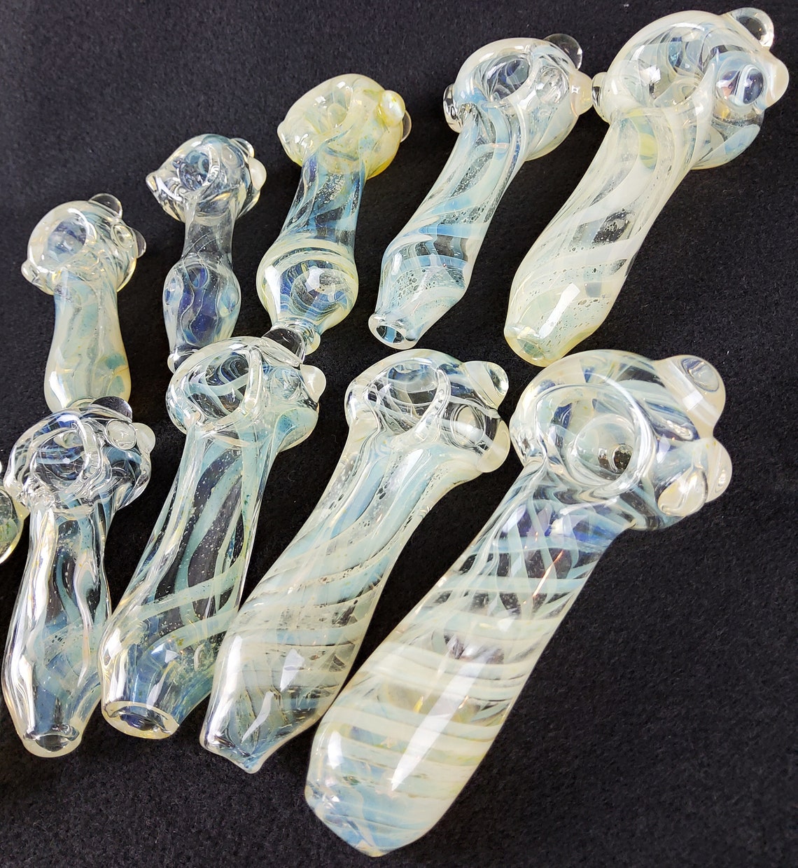 Color Changing Glass Pipe Silver Fumed Handmade Assorted Etsy