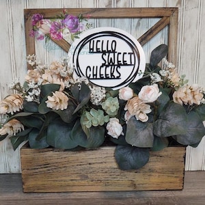 Hello Sweet Cheeks round sign SVG file