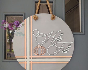 Hola otoño redondo SVG laser file