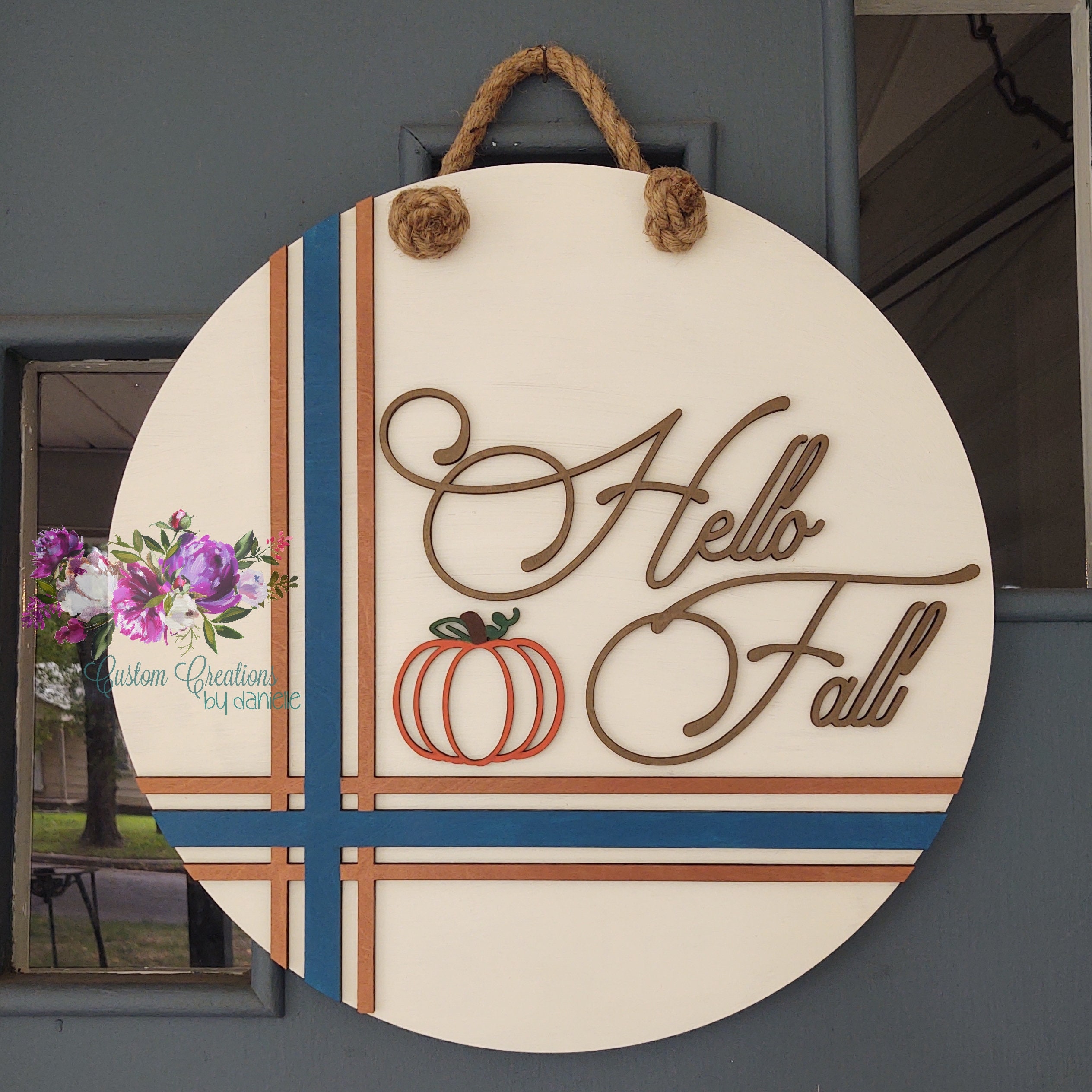 Hello Fall Round SVG Laser File - Etsy