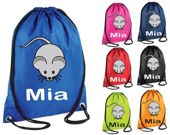 Personalised Name Panda Gymsac Customised Printed School PE Kit Sports Bag