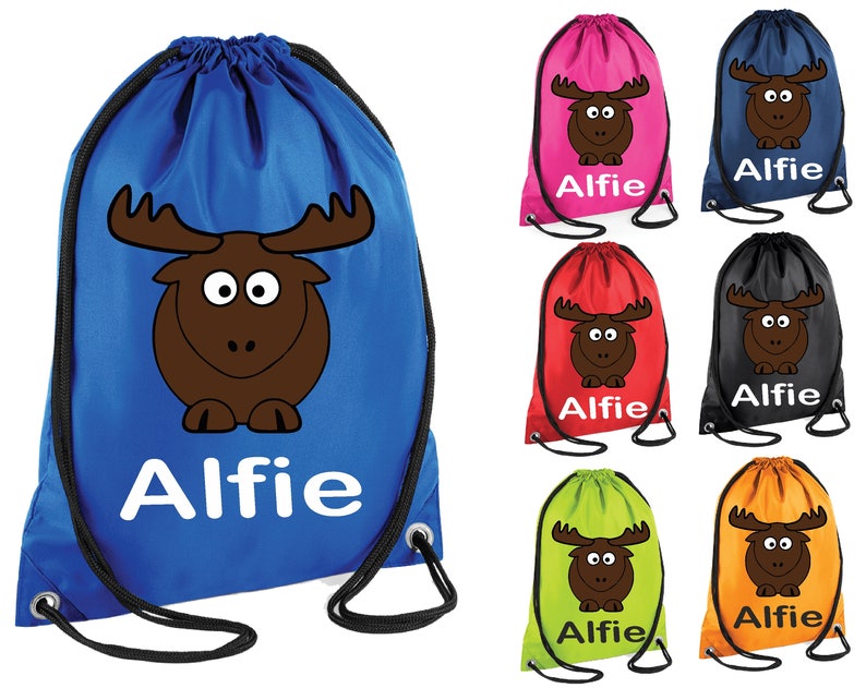 Nombre Personalizado Animal Bolso-escuela las niñas Presente Regalo Impresos Personalizados