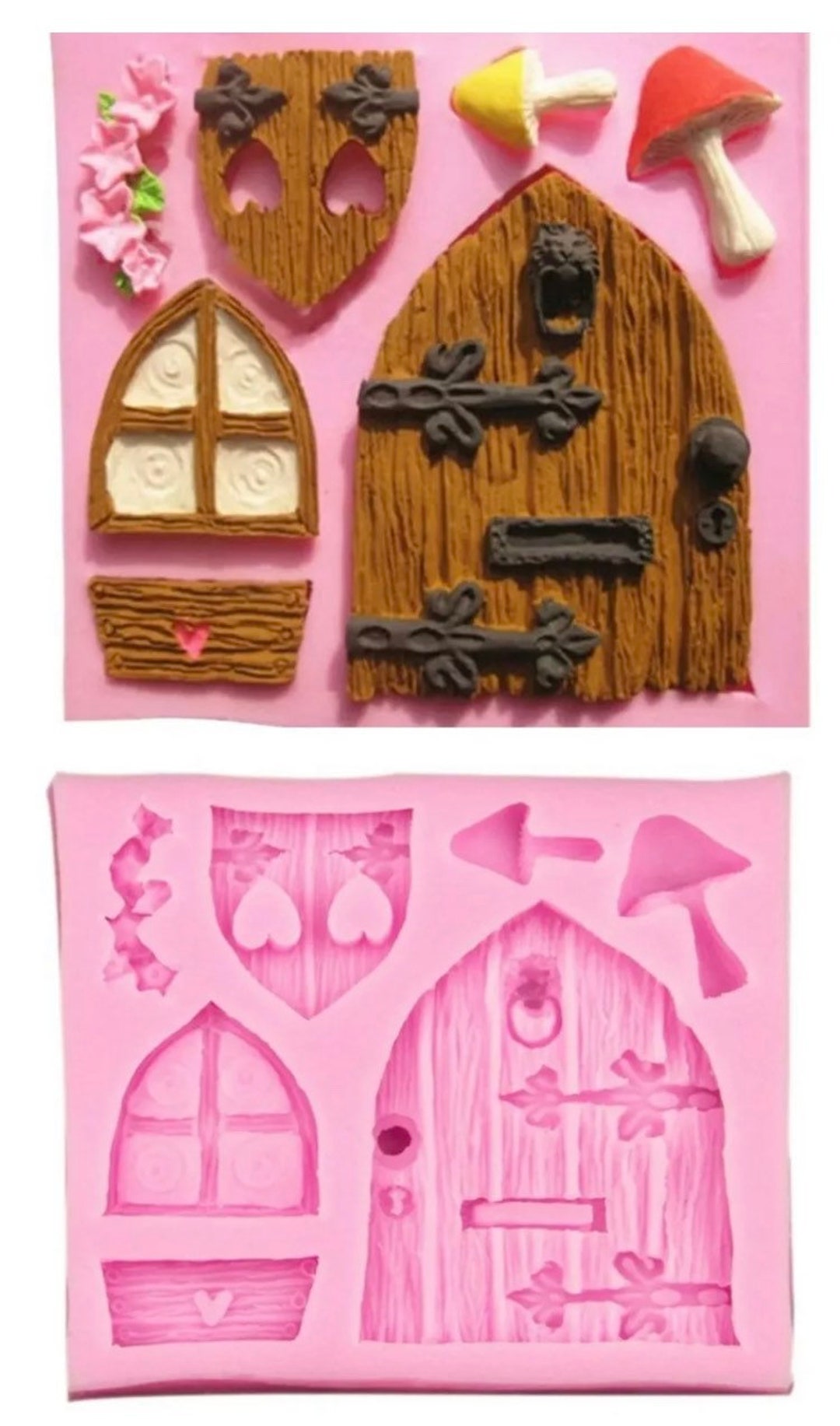 Porte fenêtre moule en silicone, décoration de gâteau de Noël, maison de  fées, maison en pain dépices en bois fondant glaçage / chocolat -   France