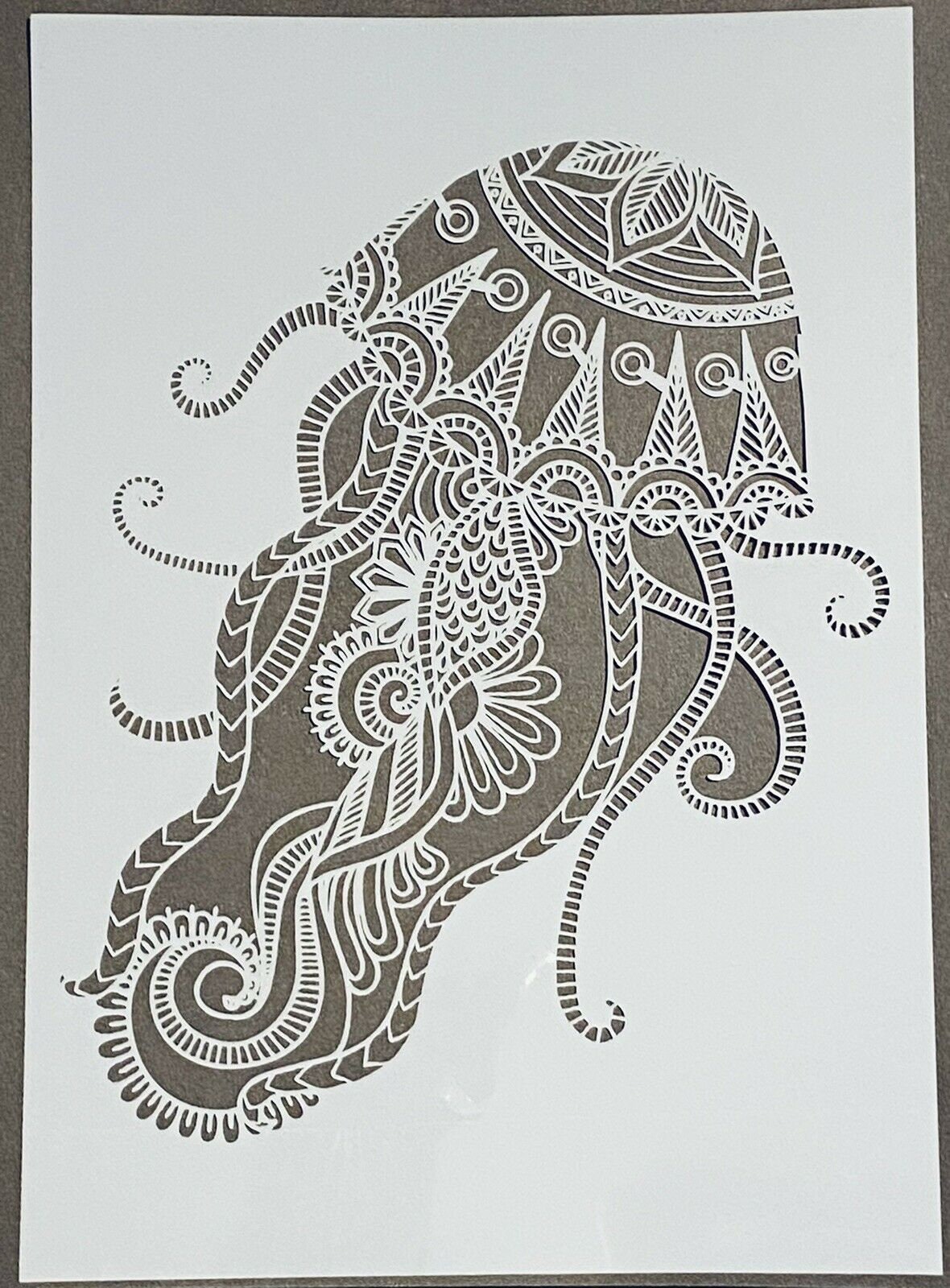 A4 Jellyfish Mandala Stencil-reusable Template-wall/furniture | Etsy