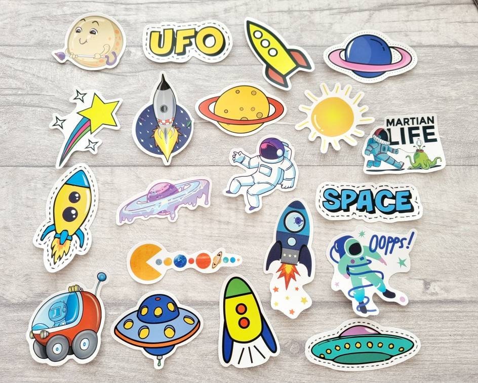 Comprar 50 unids/lote pegatinas de astronauta de dibujos animados