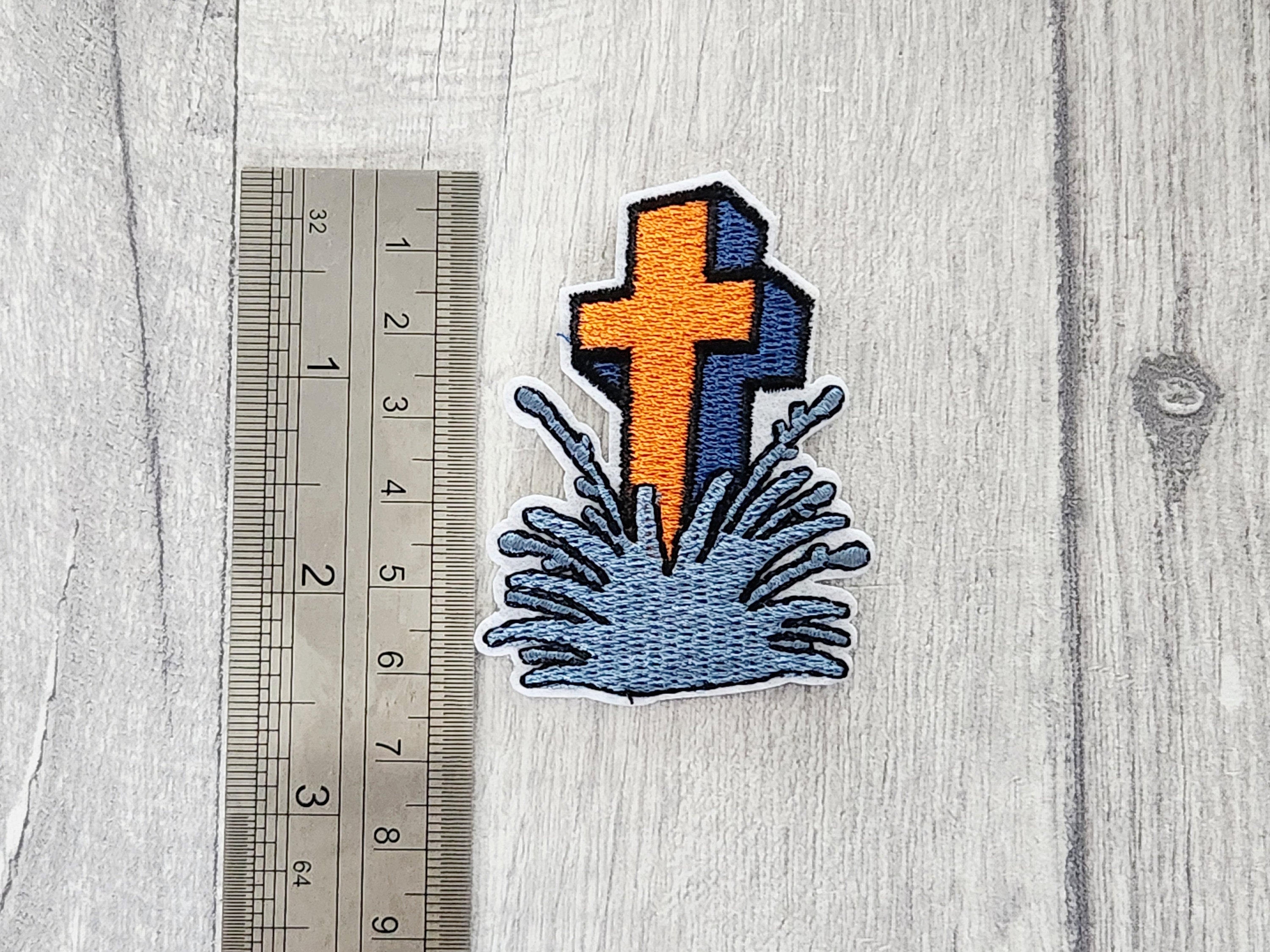 Rhode Island - State Flag Shield Embroidered Iron-On Patch At Sticker