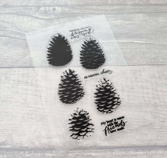 Pine Cones #1 Unmounted Clear Stamp Approx 47x60mm Christmas 