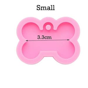 Bone keychain silicone mould, small resin mold, Dog tag, ID pendant keychain/keyring, Icing/chocolate, Cake topper