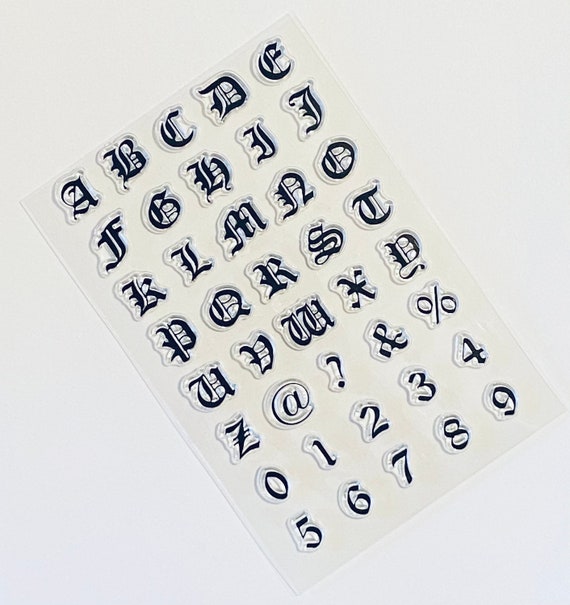40 números de letras mayúsculas, sellos transparentes, juego de