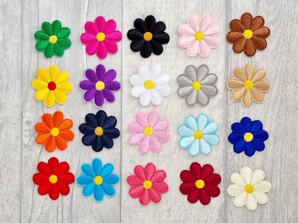 Flower Iron on Patch, 2/5/10/20 45mm Flowers Sew on Patches