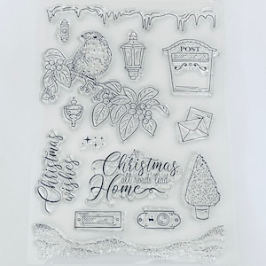 14 Christmas Clear Stamps-Xmas wishes/sentiments/Winter images stamp-Card Making/Festive stamping