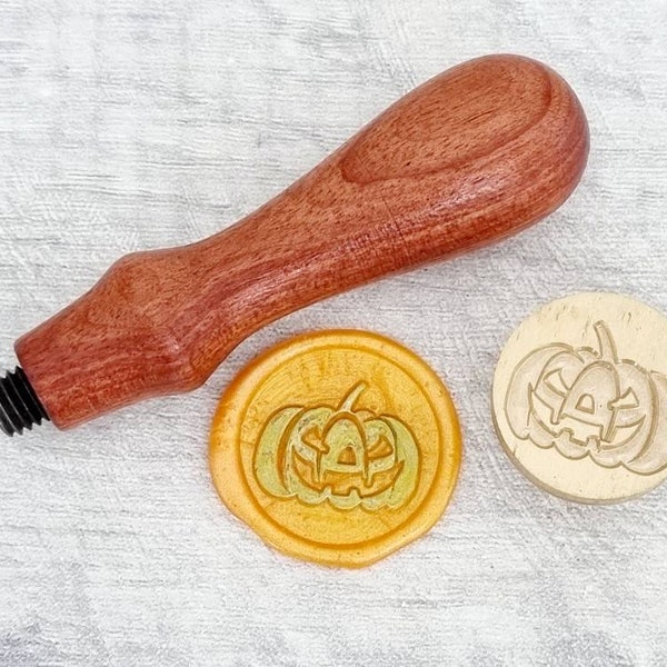 Pumpkin wax seal stamp, Halloween party invitation seals, trick or treat cards, craft supplies