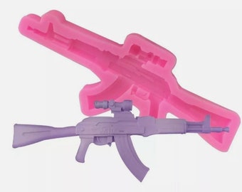 Rifle Gun Silicone Mould assault Rifle Silicon Mold shiny Resin